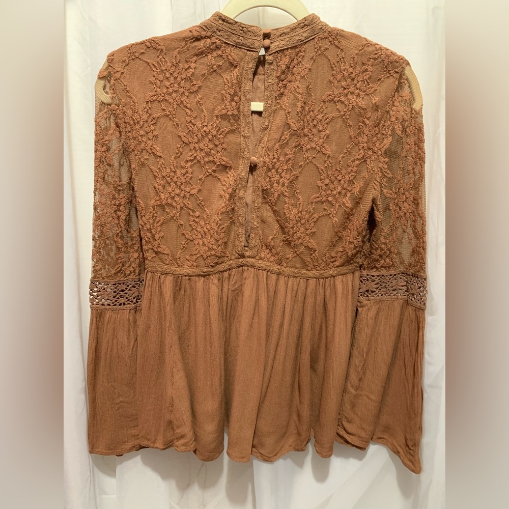American Eagle Outfitters Brown Lace Top - Picture 3 of 5
